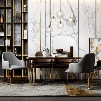 现代餐桌椅组合