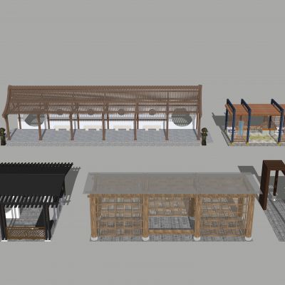 新中式亭子 花架 连廊 凉亭