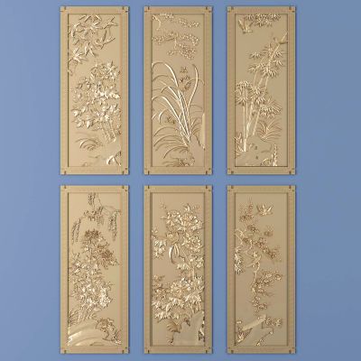 中式植物雕花