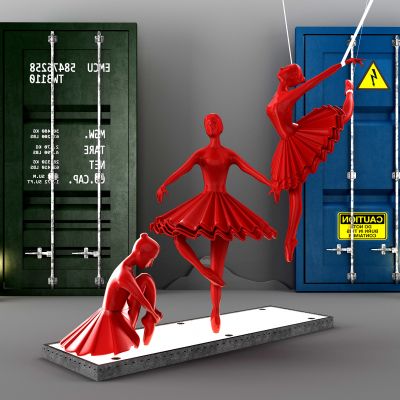 现代LOFT芭蕾舞人物雕像