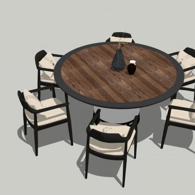 新中式圆餐桌椅