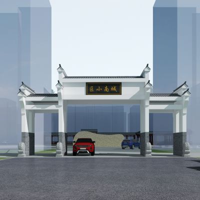 中式古典古建徽派建筑马头墙