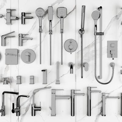 现代水龙头淋浴花酒头五金开关组合