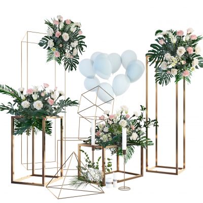 现代婚庆婚礼花艺花架花篮花草气球美陈