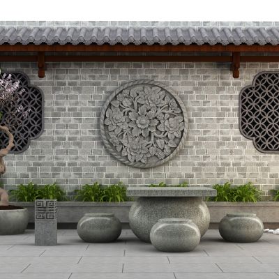 中式古建筑院墙屋檐院墙围墙