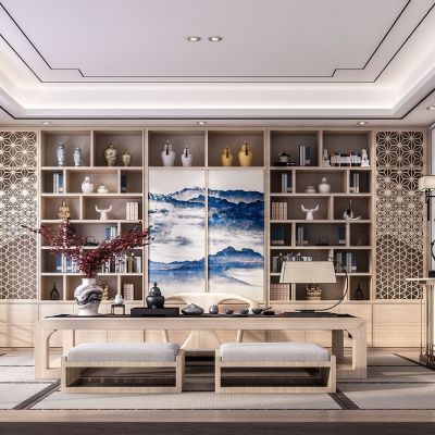 日式榻榻米茶室书房