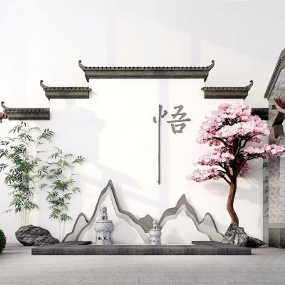 新中式徽派建筑室外景