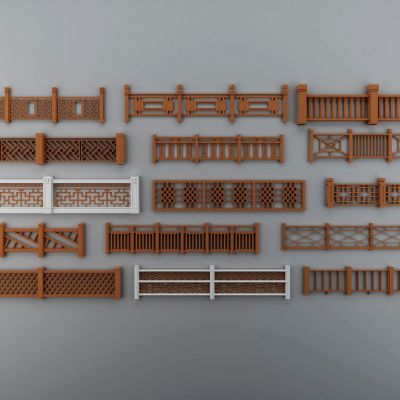 中式实木雕花栏杆