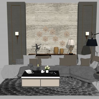 现代沙发茶几组合