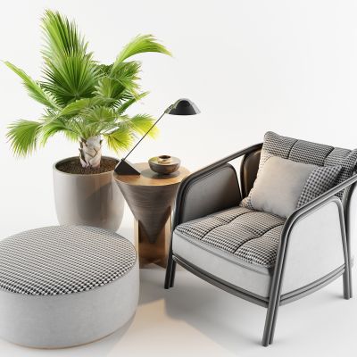 新中式休闲单人休闲沙发