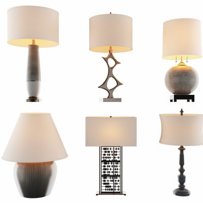 新中式算盘子陶瓷台灯组合