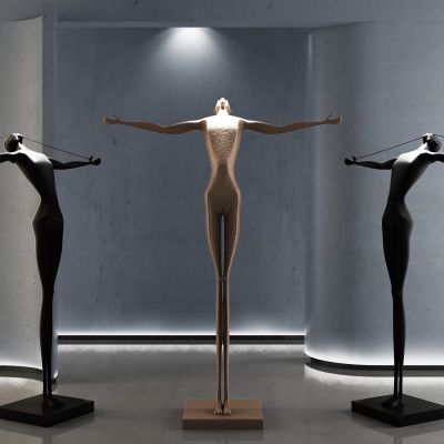 现代抽象人物铁艺雕塑