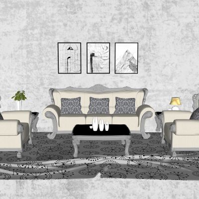 简欧沙发茶几组合