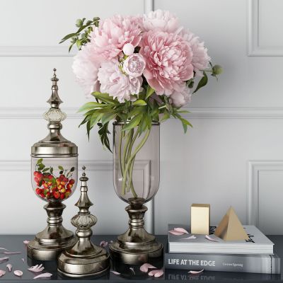 现代摆件牡丹花