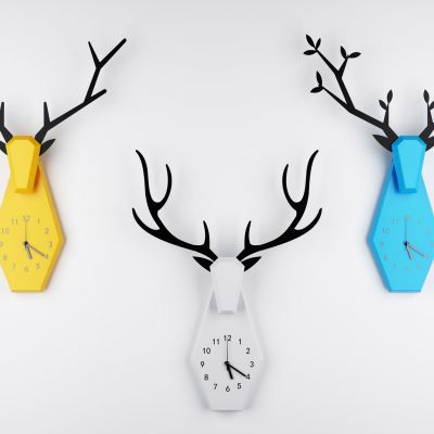 北欧鹿角钟表挂饰