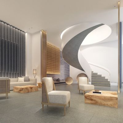 现代会所楼梯间