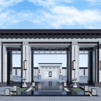 新中式入口大门