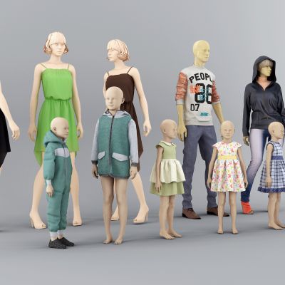 现代人物女装儿童服装模特