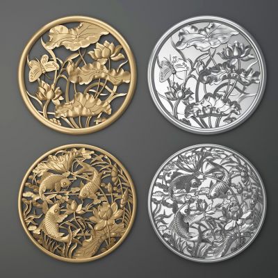 中式古典圆形雕花