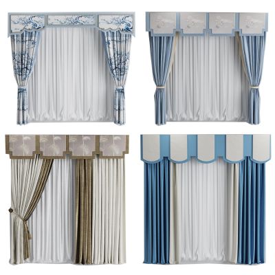 新中式窗帘帘头组合