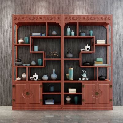 现代古典实木博古架多宝阁格