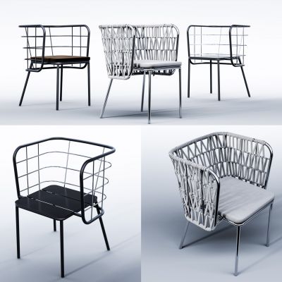 工业风户外藤编休闲椅