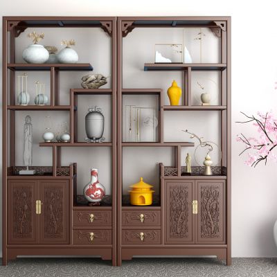 新中式古典实木博古架