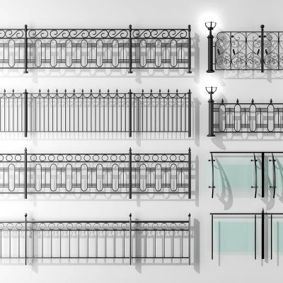 欧式铁艺玻璃护栏