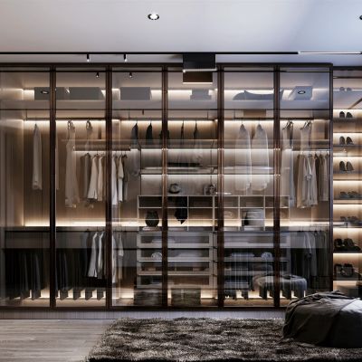 现代风格半开放衣帽间