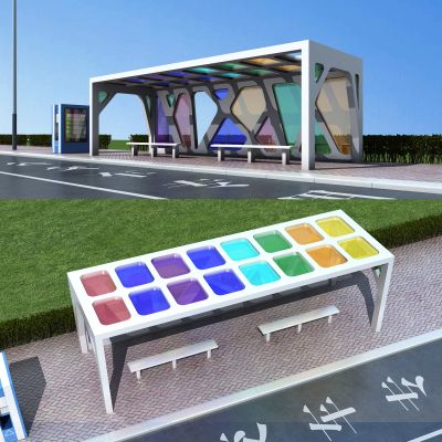 现代异形公交站台