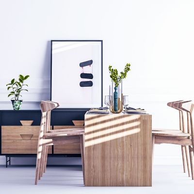 北欧餐桌椅 餐边柜组合