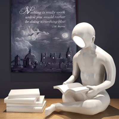 现代雕像雕塑台灯落到地艺术品摆件