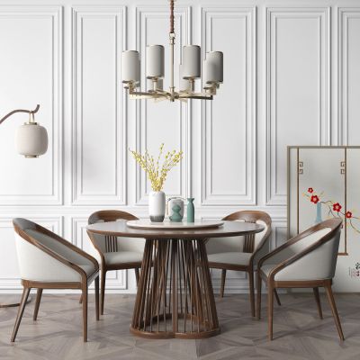 现代圆形餐桌椅