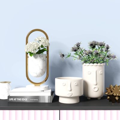 现代创意人脸花瓶摆件饰品