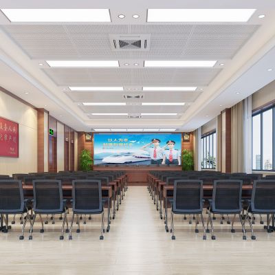 现代国旗政府机关单位大会议室