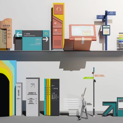 现代商业商场导向牌指示牌