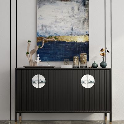 新中式餐边柜玄关柜摆台摆件