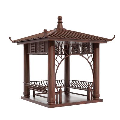 中式四角木质凉亭