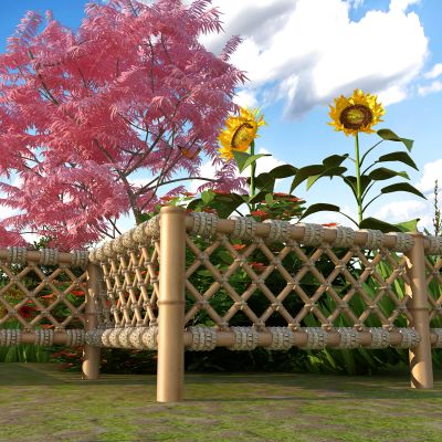 新中式农村牧场护栏3D模型