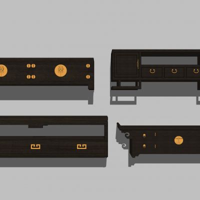 新中式装饰柜 边柜 电视柜