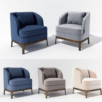现代绒布单人沙发