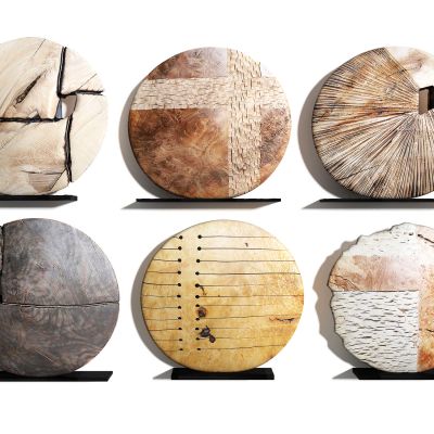 新中式实木木头原木摆件饰品