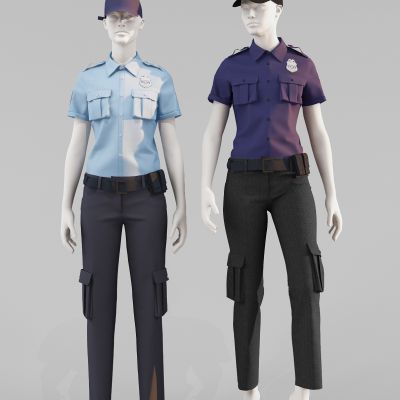 现代警察警服服装模特