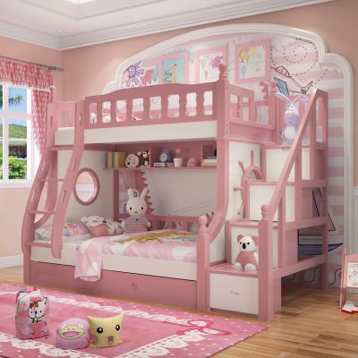 北欧儿童女孩房儿童上下床