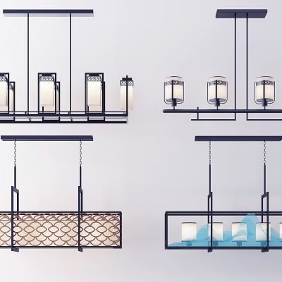 新中式铁艺吊灯组合