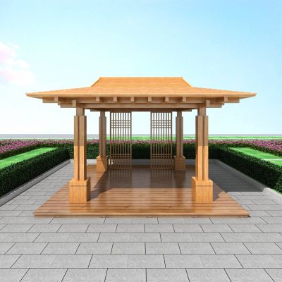 新中式东南亚防腐木亭子