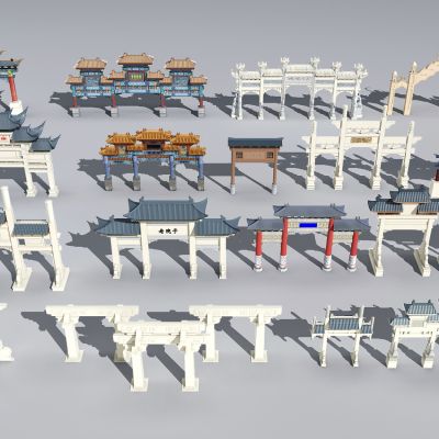 中式古建城门楼