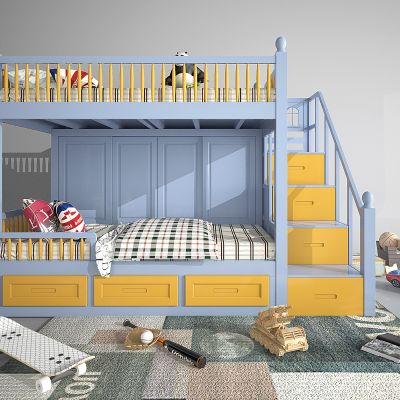 欧式上下铺儿童床