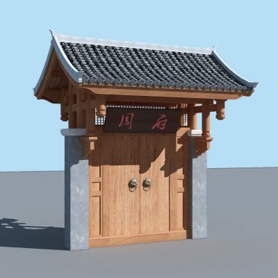 中式古建大门门楼