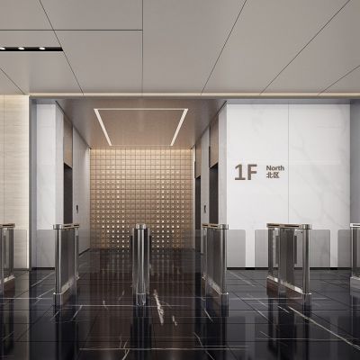 现代写字楼电梯厅
